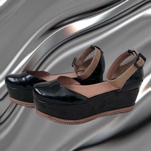 Vintage Jeffrey Campbell Black Patent Leather Shoes.